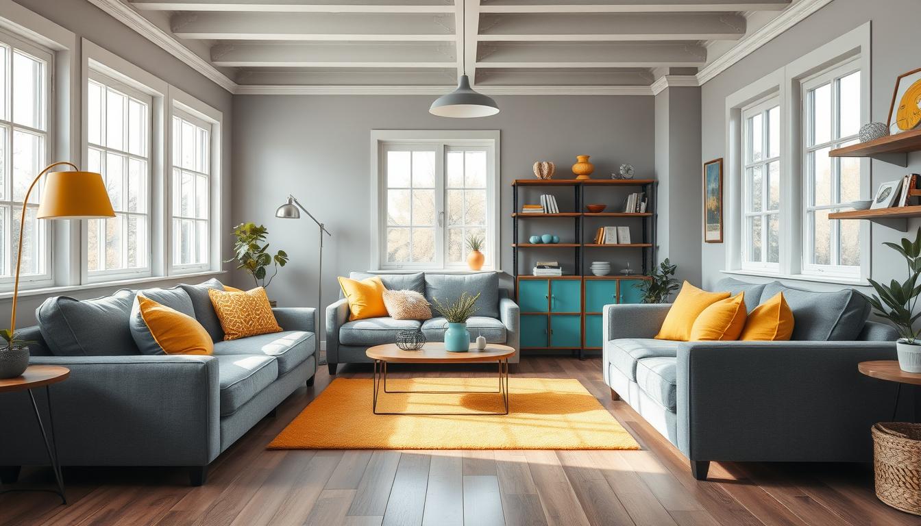 Jaki kolor pasuje do szarego w salonie