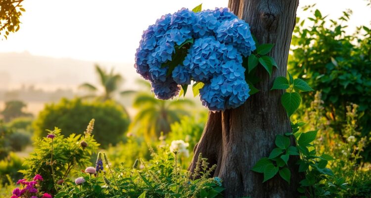 hortensja na pniu