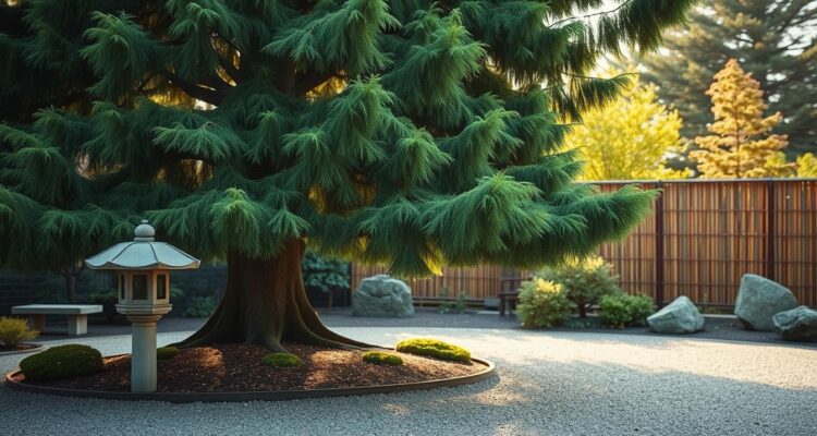 sośnica japońska w ogrodzie