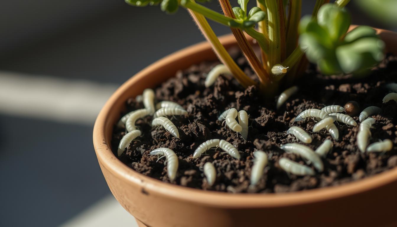Białe robaczki w doniczce