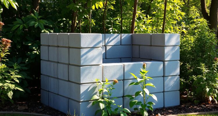 Grill z bloczków betonowych