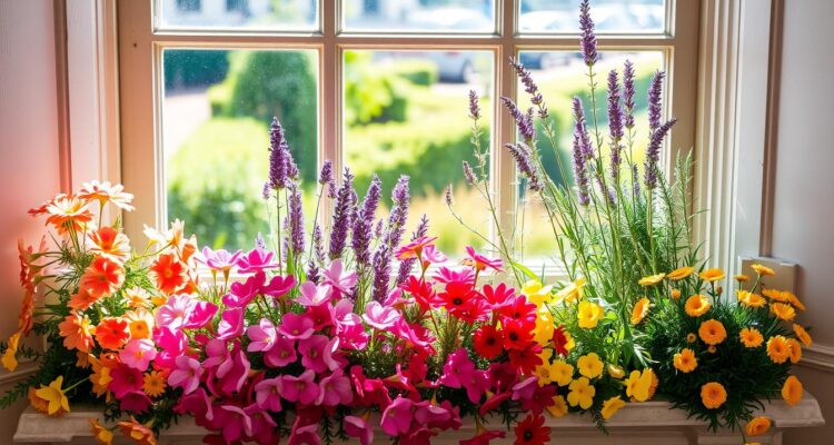 Kwiaty na słoneczny parapet zewnętrzny