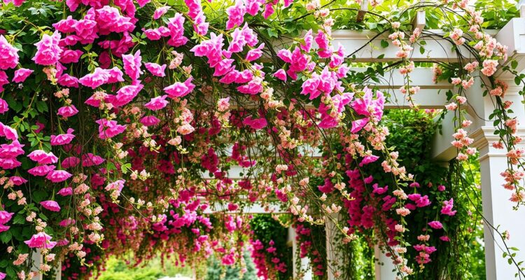 Kwitnące pnącza wieloletnie na pergolę