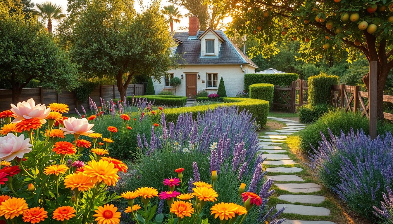 Ogród przed domem na wsi