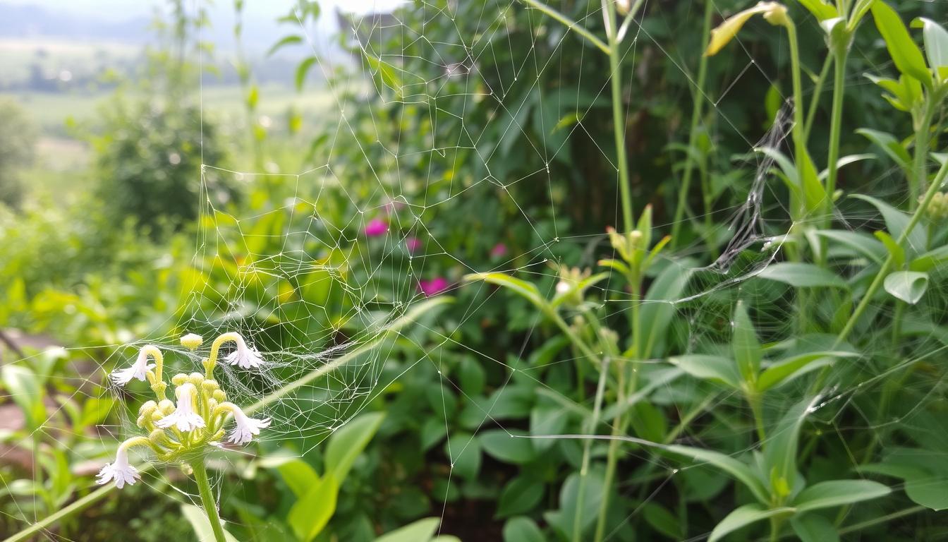 Pajęczyna na roślinach