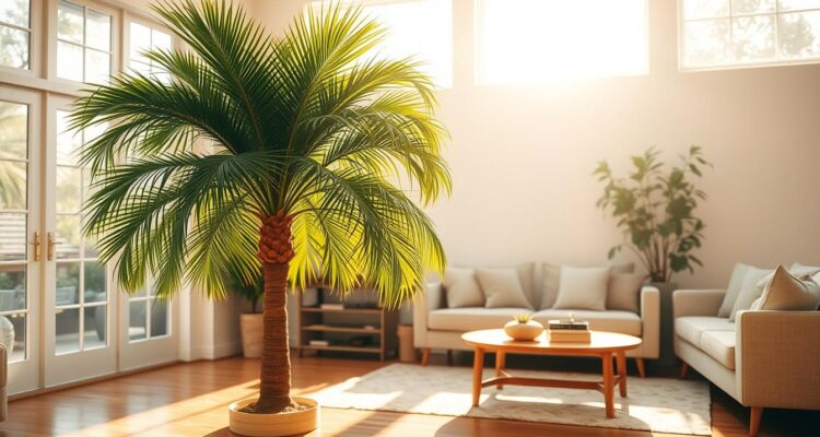 Palma areka w salonie