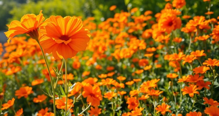 Pomarańczowe kwiaty ogrodowe