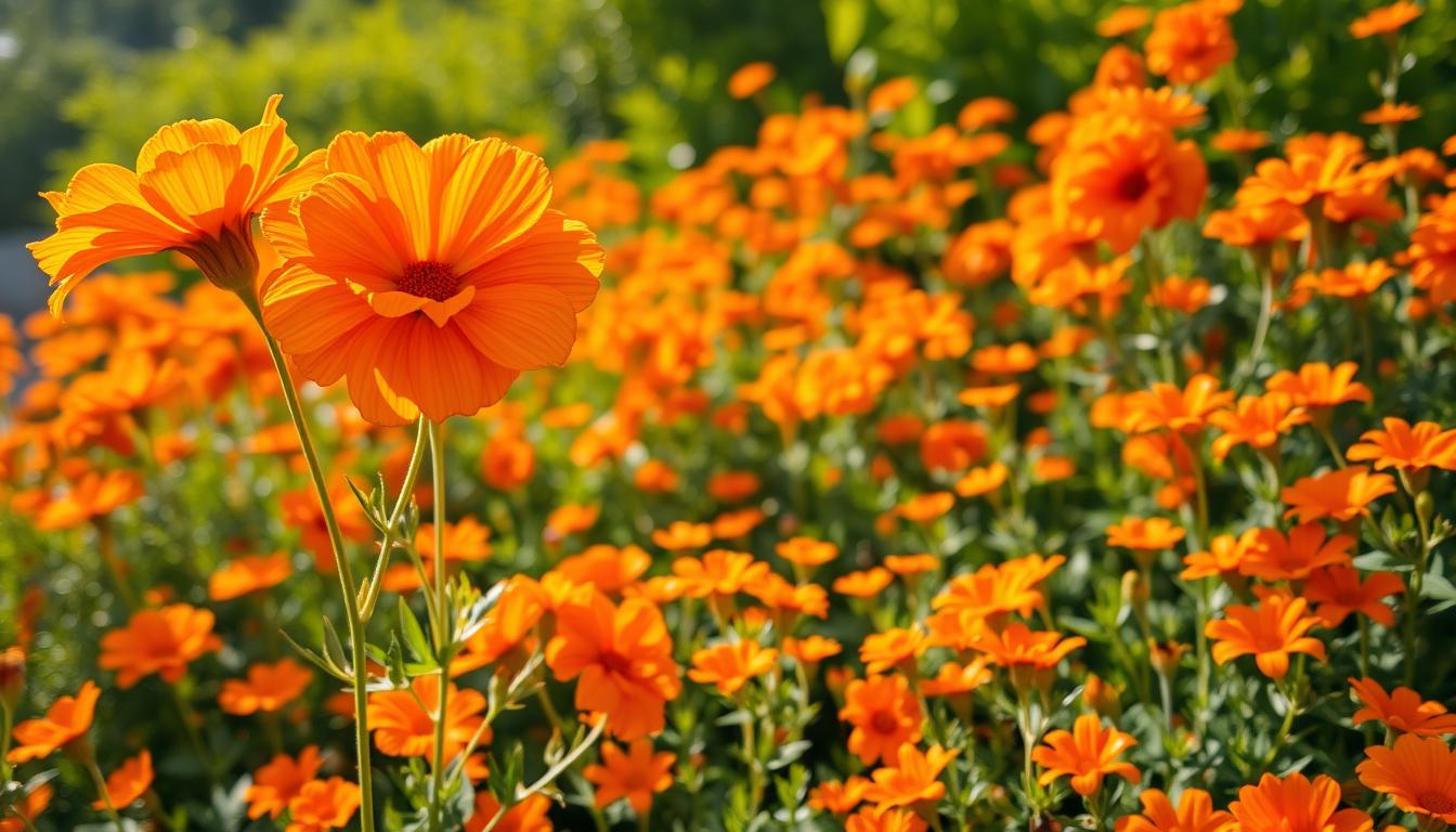 Pomarańczowe kwiaty ogrodowe
