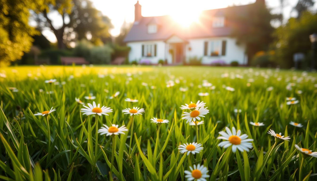 Stokrotki na trawniku