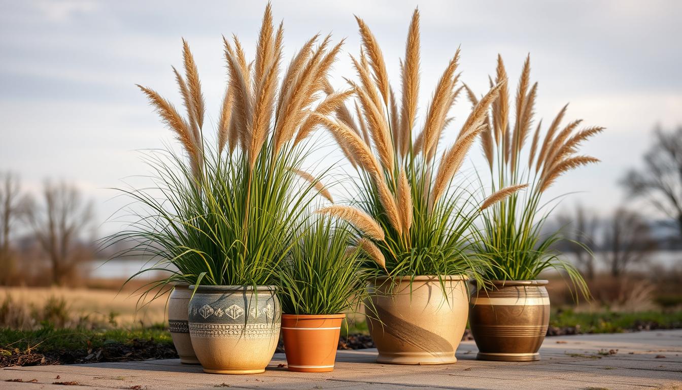 Trawy ozdobne w donicach zimowanie