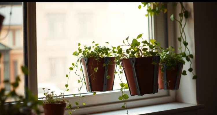 Zabezpieczenie doniczek na parapecie