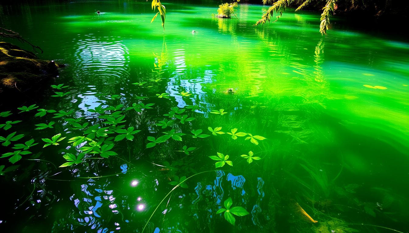 Zielona woda w stawie