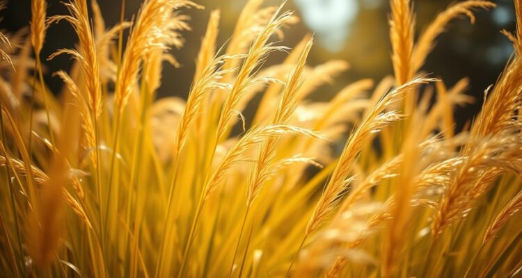 Żółta trawa ozdobna