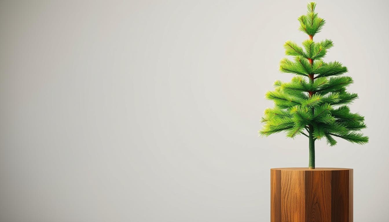 Żywa choinka na pniu